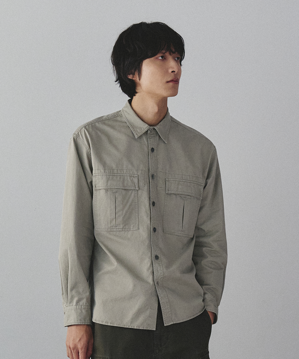 유니온블루(UNION BLUE) BATTLE DRESS 2PK SHIRT [MISTY GRAY]