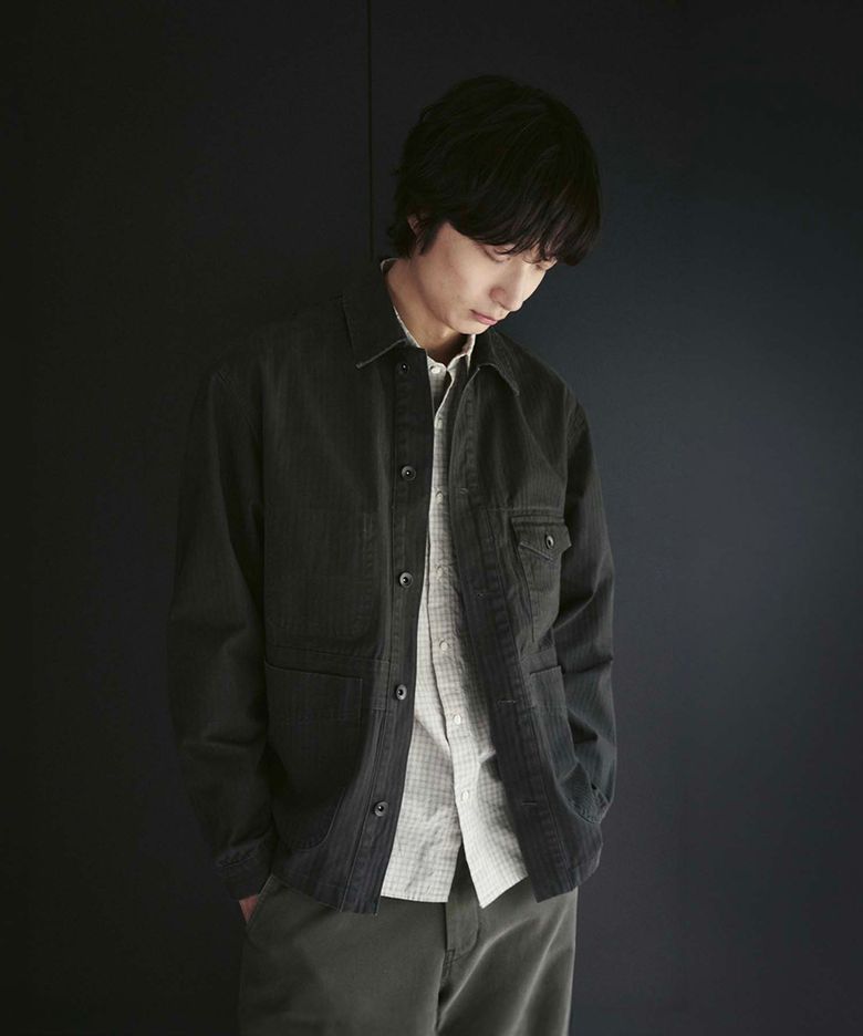 RELIEF FRENCH WORK JACKET [CHARCOAL]