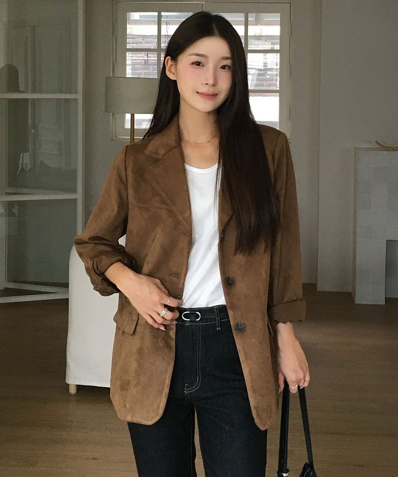 26FW FAUX스웨이드 테일러드 자켓