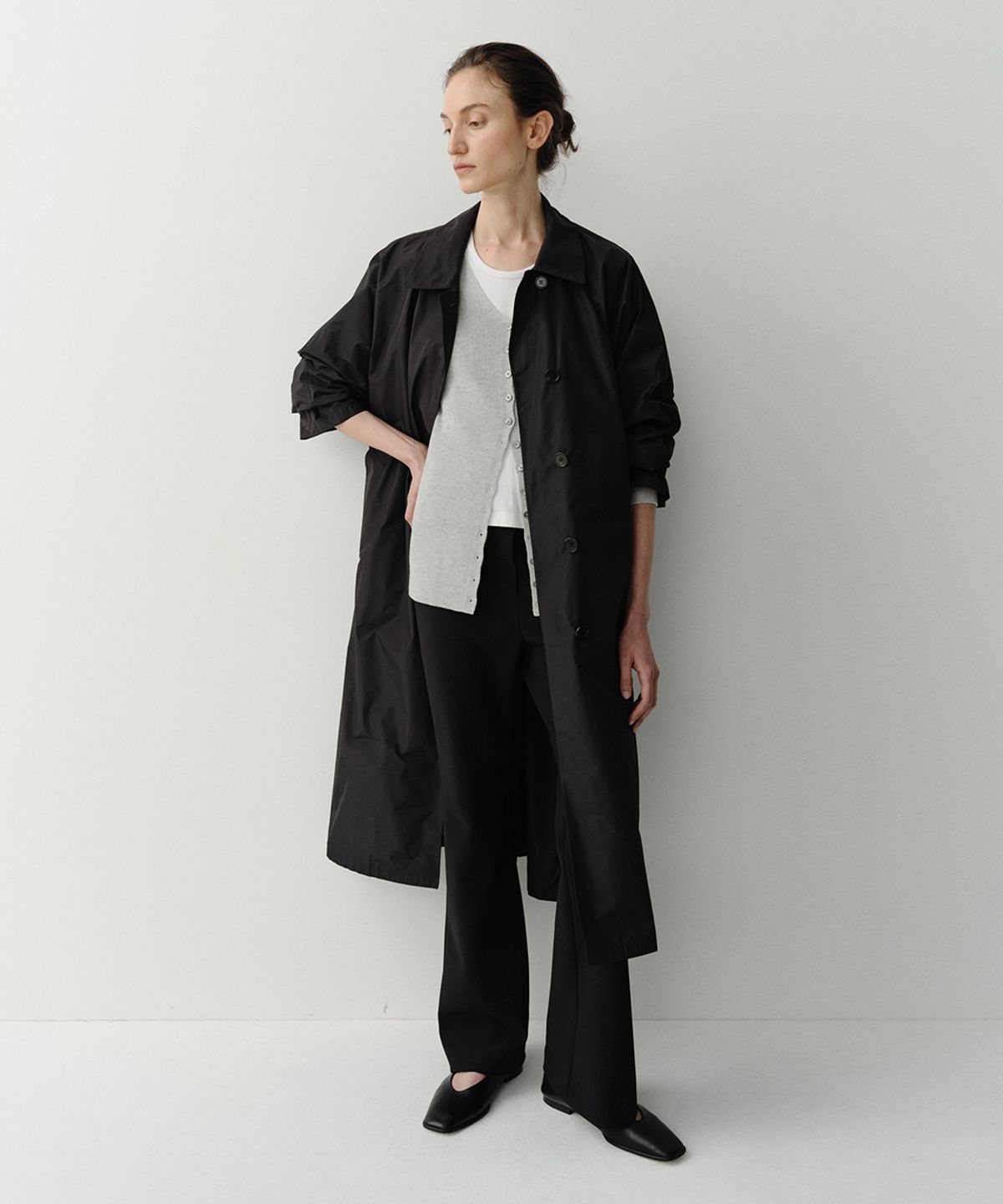 이아(EAAH) MAREN MAXI TRENCH COAT (BLACK)