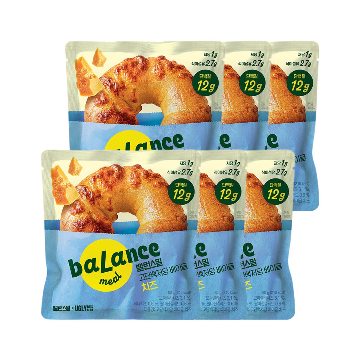 CJ제일제당(CJCHEILJEDANG) 밸런스밀 고단백저당 치즈 베이글 80g x6개
