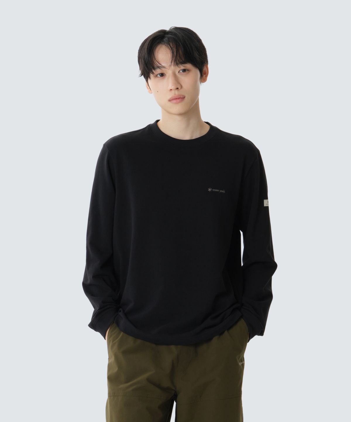 스노우피크 어패럴(SNOWPEAK APPAREL) 베이직 로고 긴팔 티셔츠 (S26FMFTL10) Black