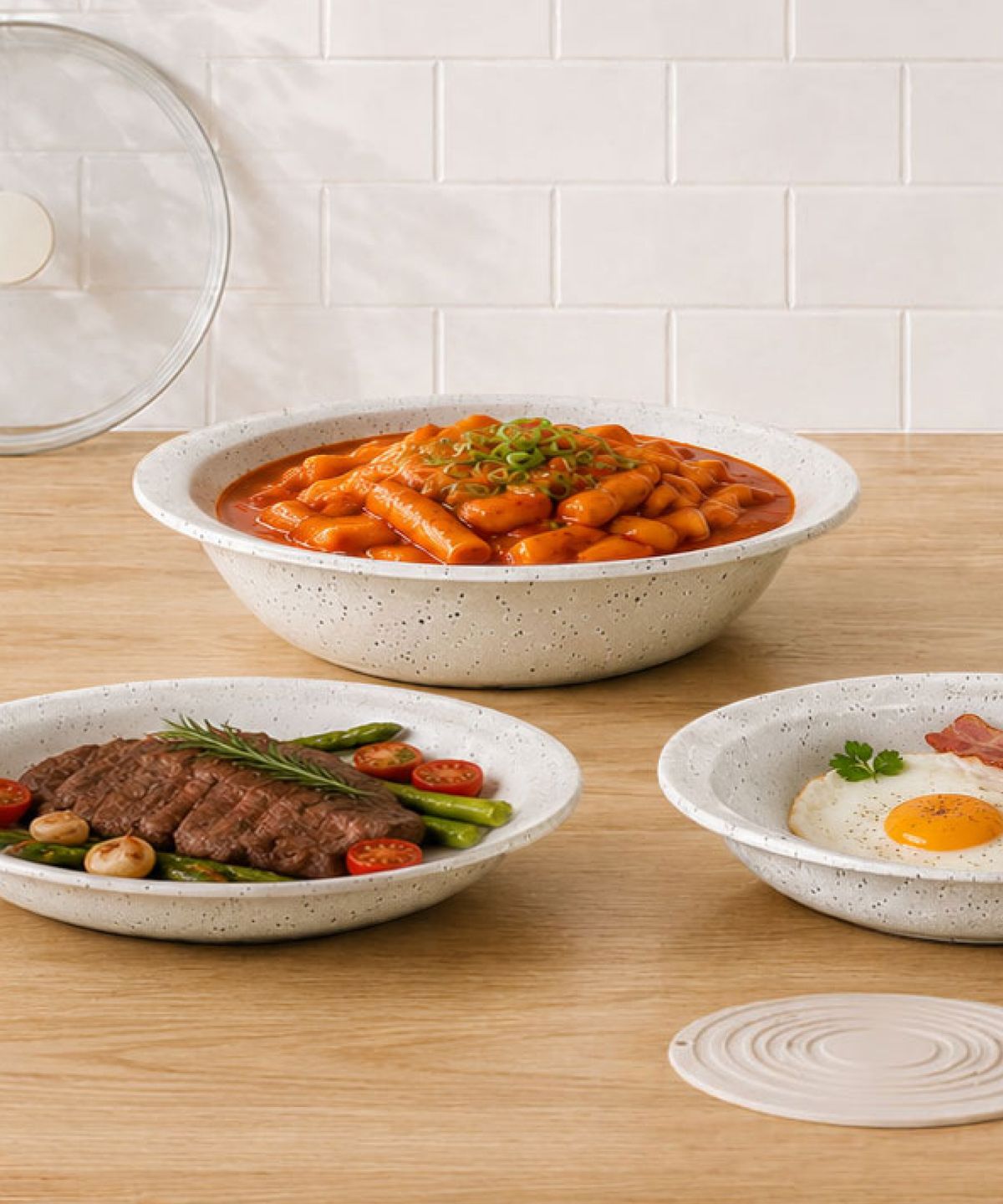 800도씨(800DOSSI) 실리움 IH 인덕션 접시팬 플레이팅 세라믹코팅 멀티 팬 세트