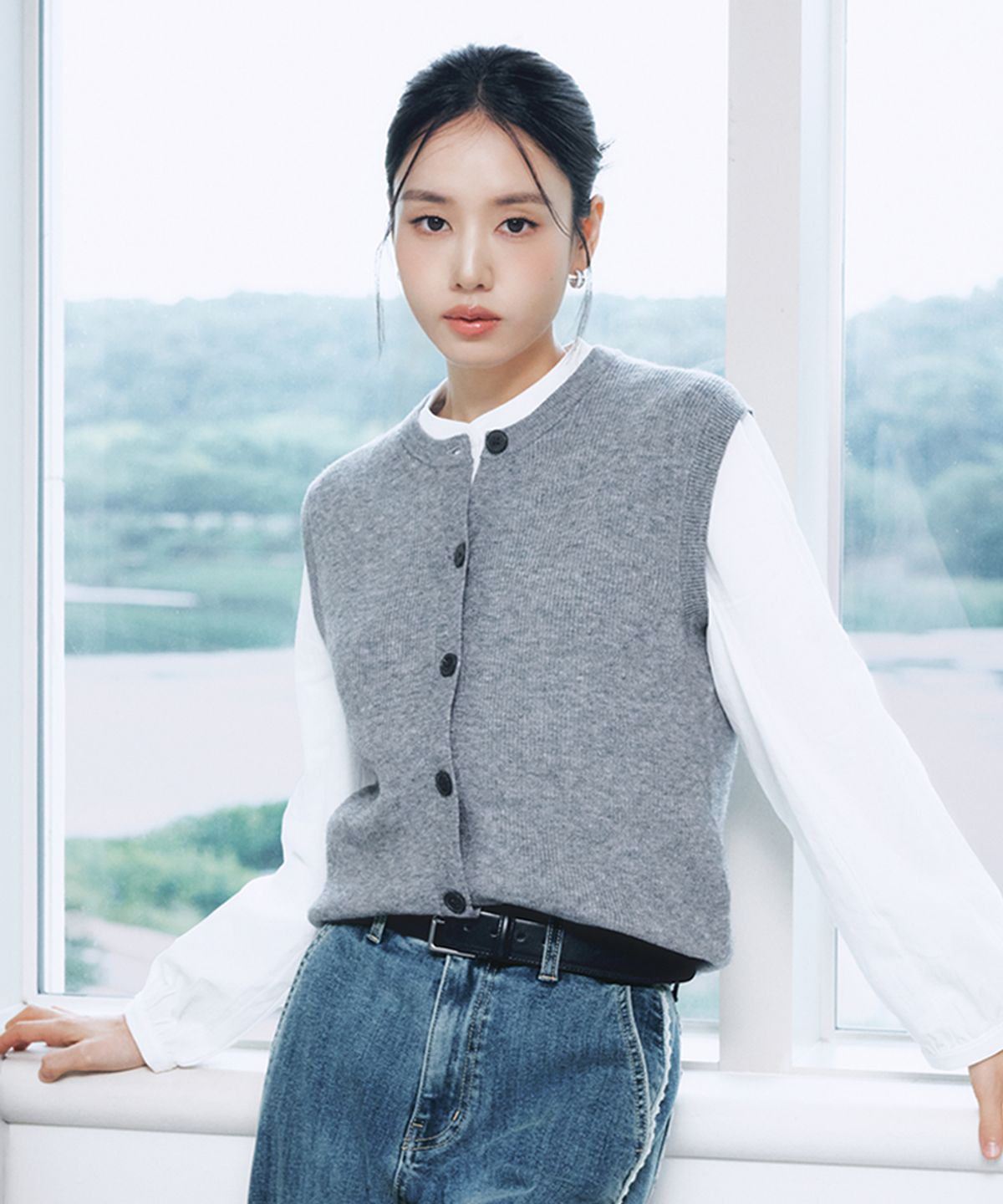 셀렙샵에디션(CELEBSHOP EDITION) [3PACK] 26FW 크루넥 버튼 베스트