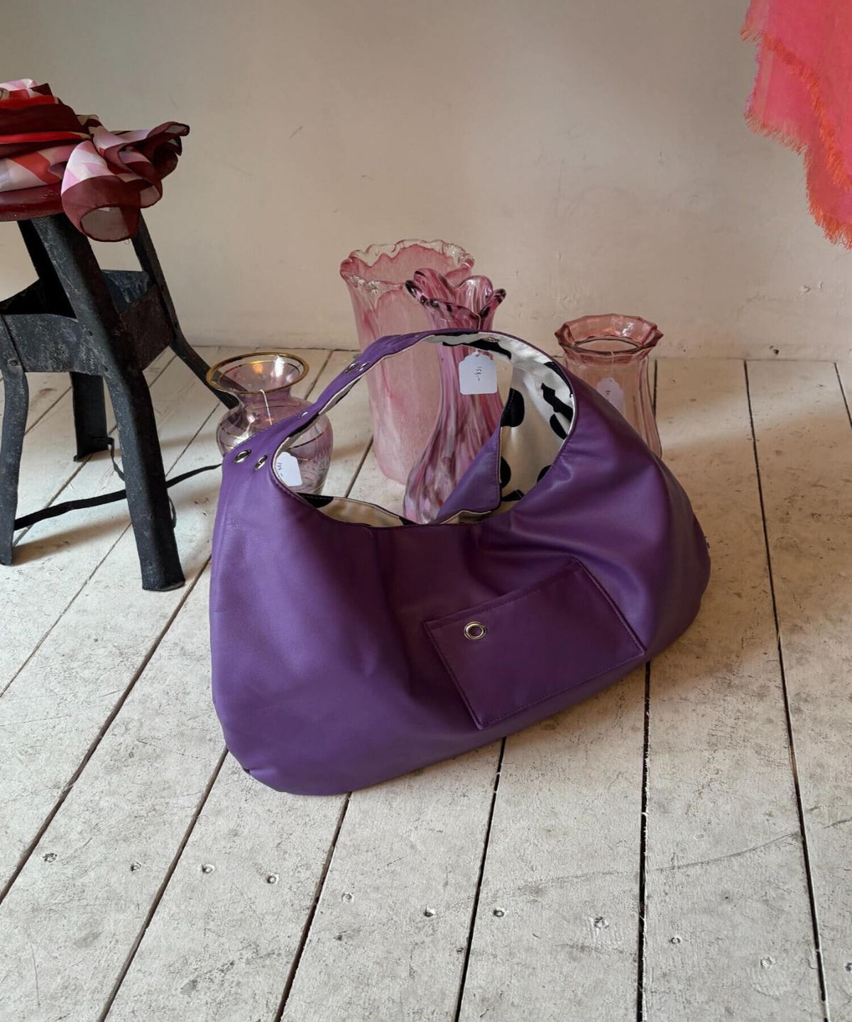 뎁크(DEPC) EYELET LEATHER BAG - PURPLE
