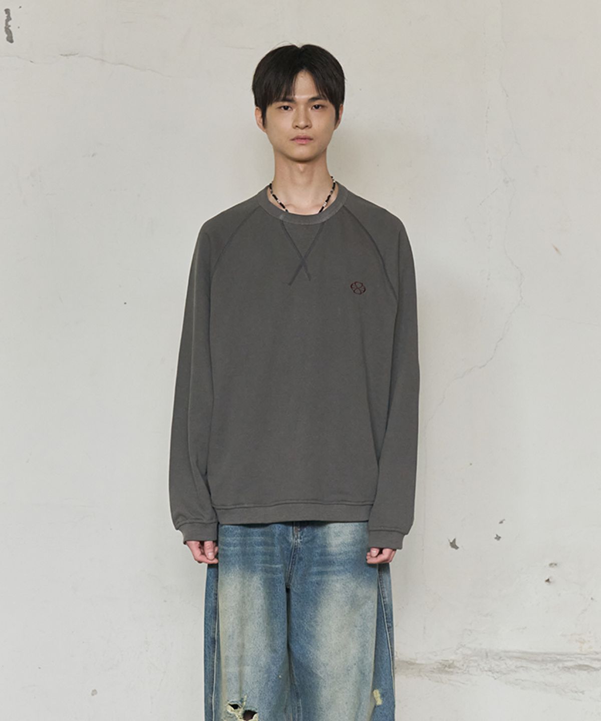 논타입(NONTYPE) AFTERIMAGE RAGLAN SWEATSHIRT (GREY)