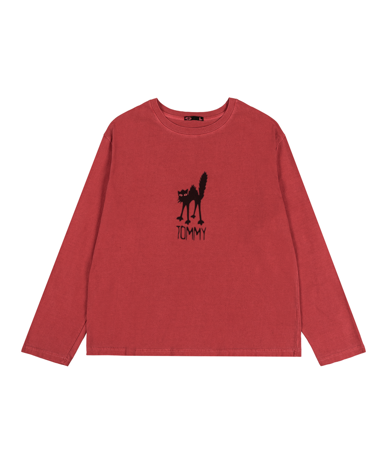Tommy Cat LS T-Shirt Red