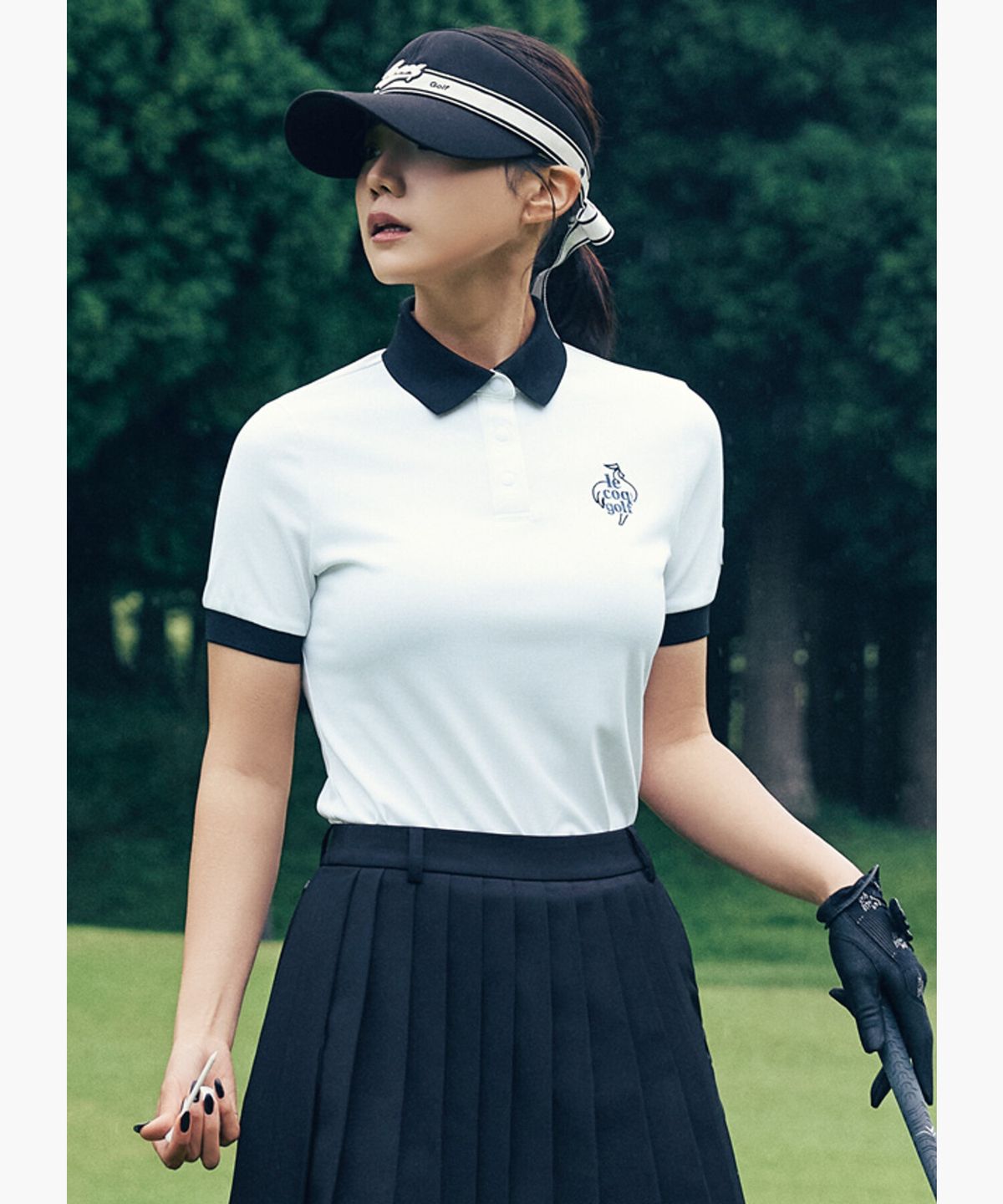 르꼬끄 골프(LECOQ GOLF) [COQ TAB] 여성 피케 카라 반팔 티셔츠 _WHTE GR322LTS82