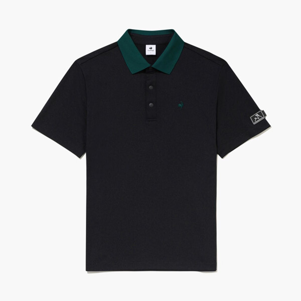 르꼬끄 골프(LECOQ GOLF) 남성 레터링 카라 반팔 티셔츠 _BLCK GR321MTS84