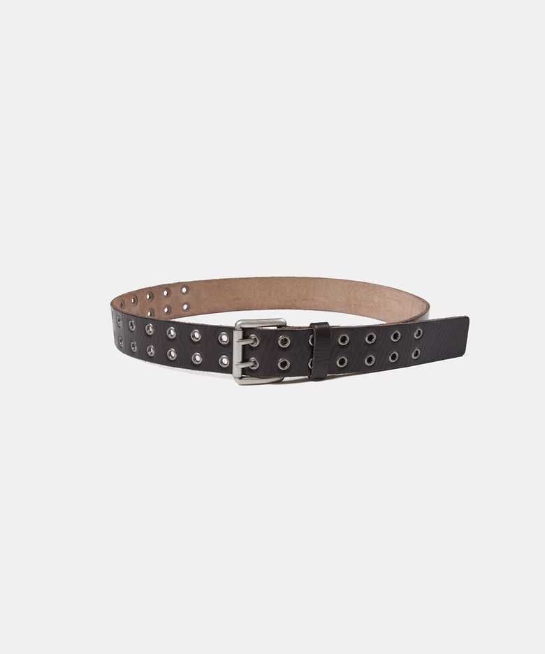 VINTAGE DOUBLE EYELET LEATHER BELT (BROWN)