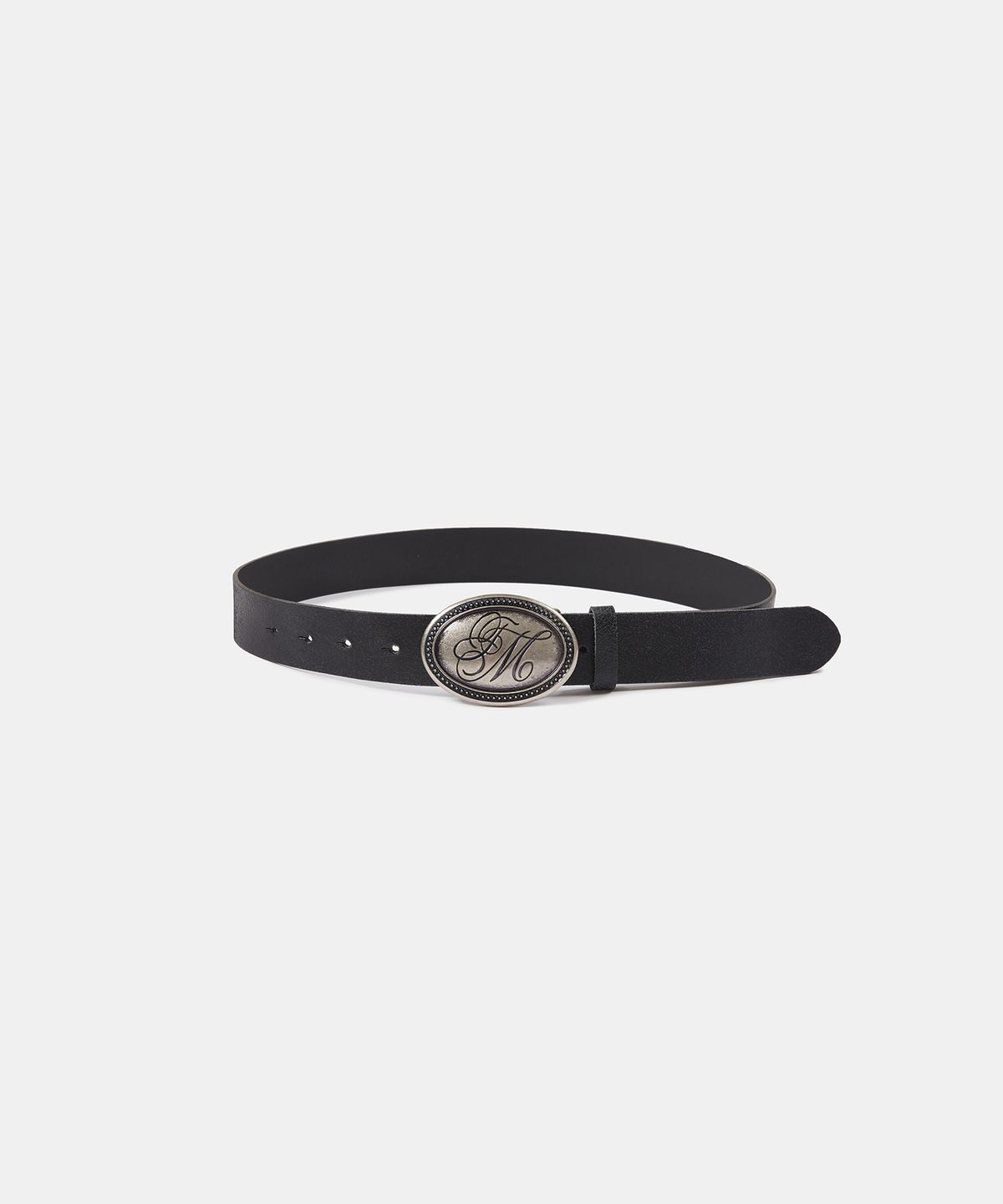 엘씨디씨티엠(LCDC™) OVAL LOGO BUCKLE LEATHER BELT (BLACK)