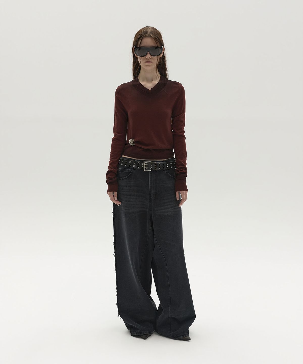 엘씨디씨티엠(LCDC™) FRAYED SIDES WIDE DENIM (GREY)
