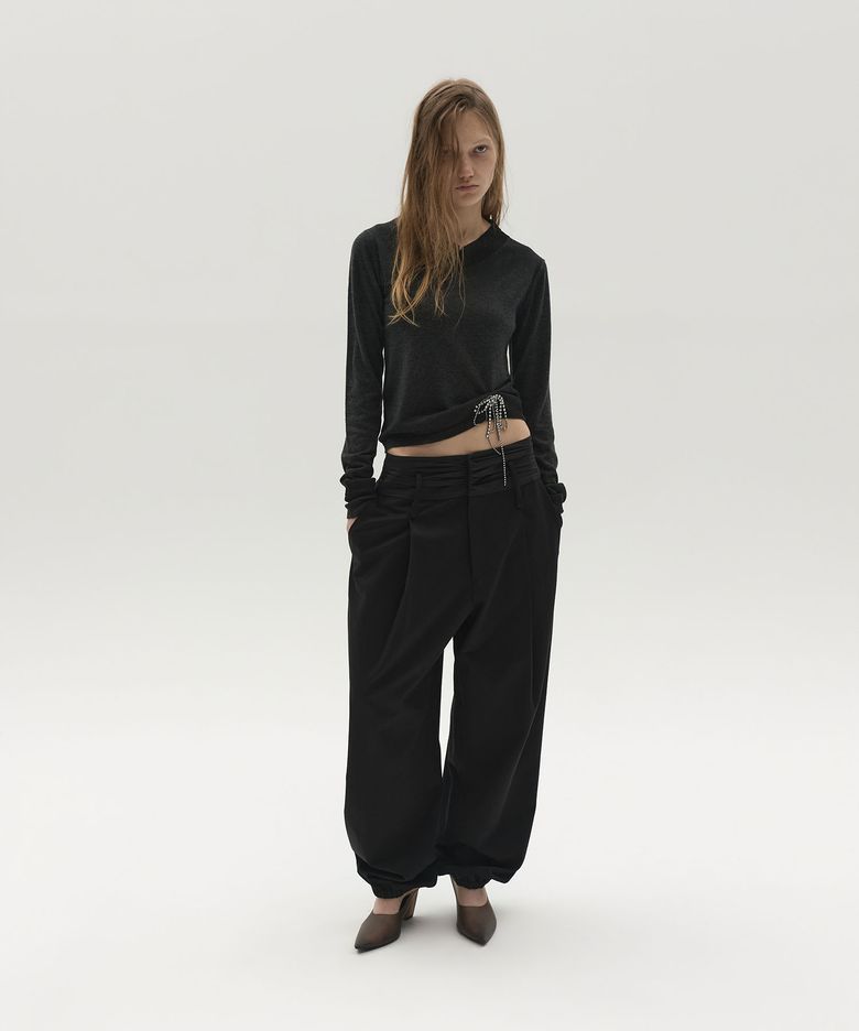 HAREM SHIRRING VOLUME PANTS (BLACK)