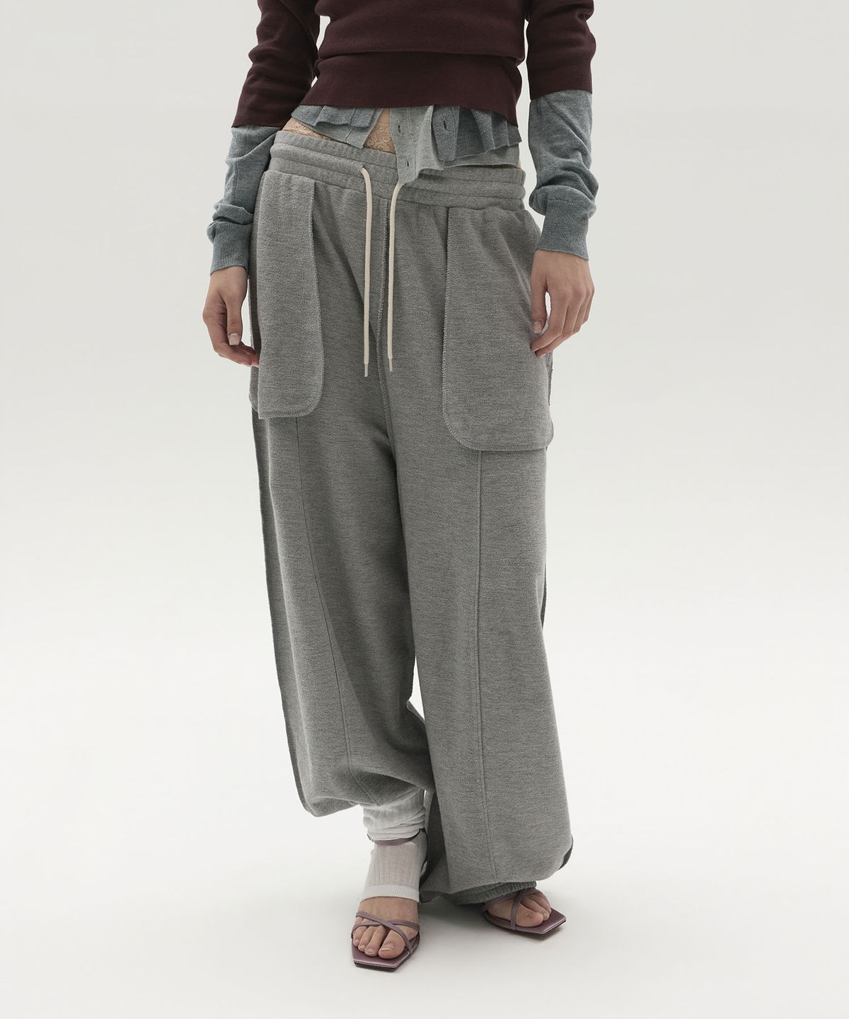 엘씨디씨티엠(LCDC™) POCKET DETAIL JERSEY PANTS (MELANGE GREY)