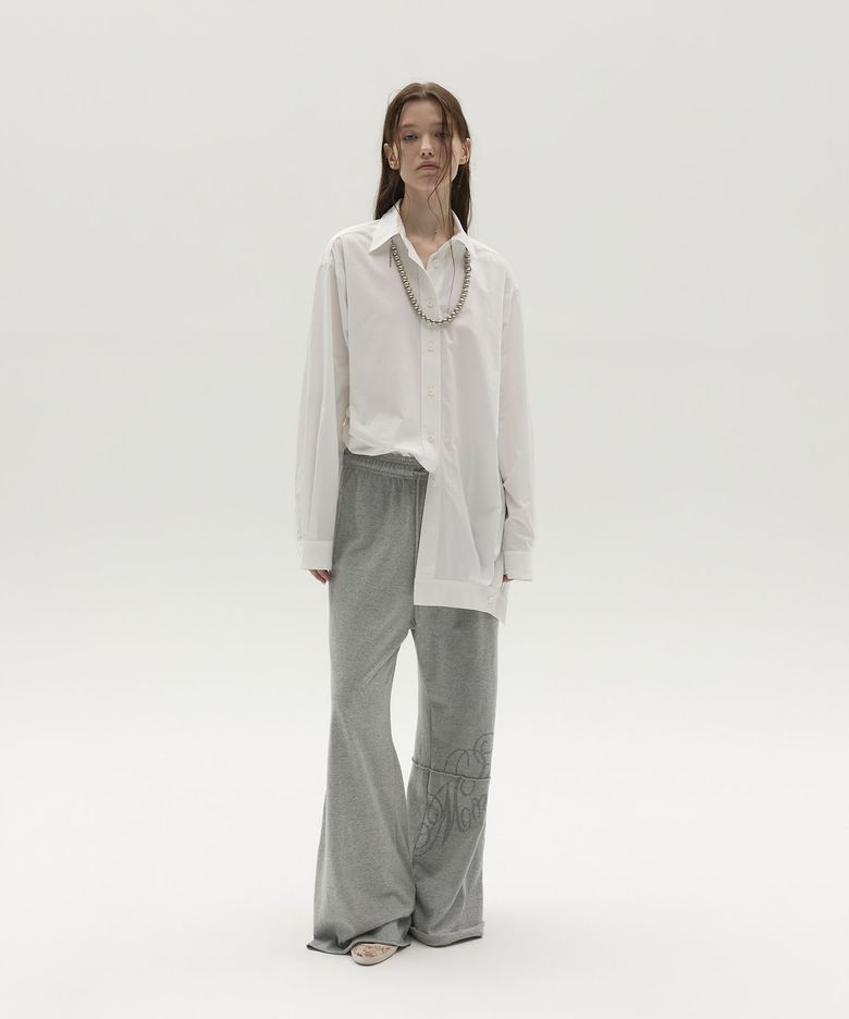 GRAPHIC FLARE SWEATPANTS (MELANGE GREY)