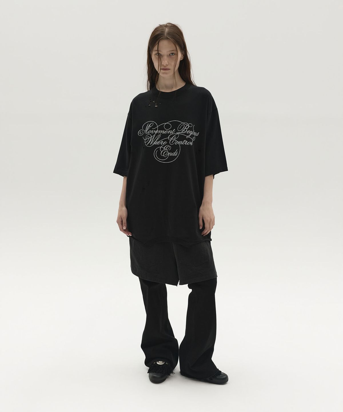 엘씨디씨티엠(LCDC™) GRAPHIC LAYERED DRESS (BLACK)
