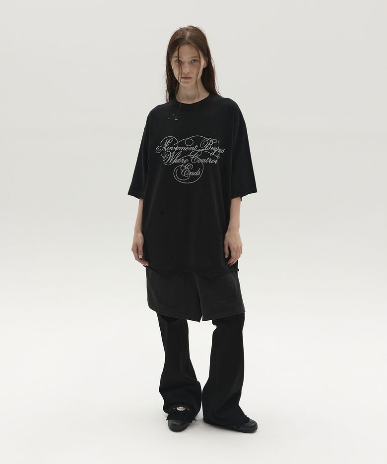 GRAPHIC LAYERED DRESS (BLACK)
