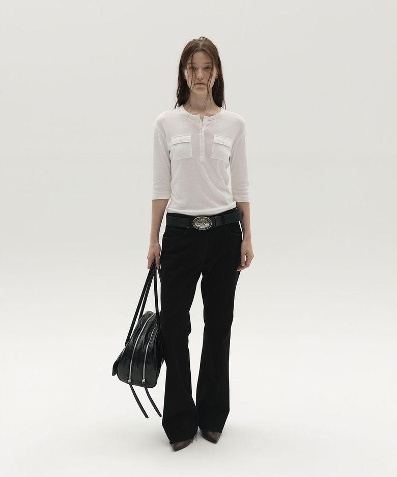 HENLEY POCKET TOP (WHITE)