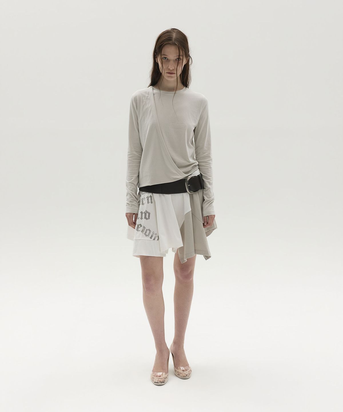 엘씨디씨티엠(LCDC™) DIAGONAL WRAP TOP (LIGHT GREY)