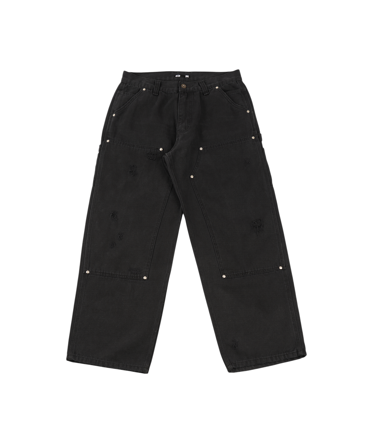 이알티알(ERTR) Mark Vintage Washed Double Knee Pants Black