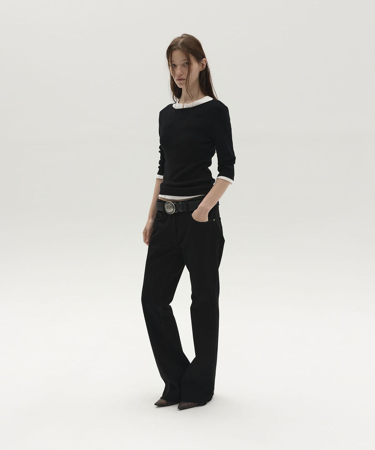 엘씨디씨티엠(LCDC™) CLASSIC BOAT NECK KNIT TOP (BLACK)