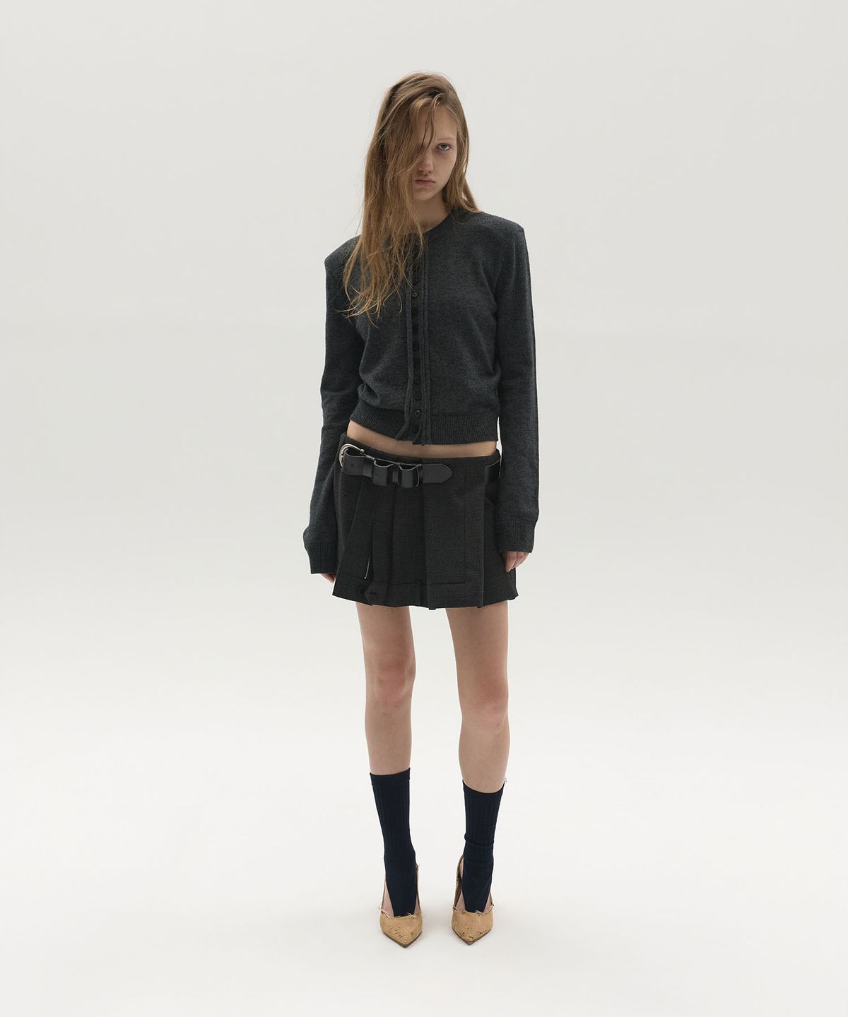 엘씨디씨티엠(LCDC™) BUTTON-DETAIL CARDIGAN (CHARCOAL)
