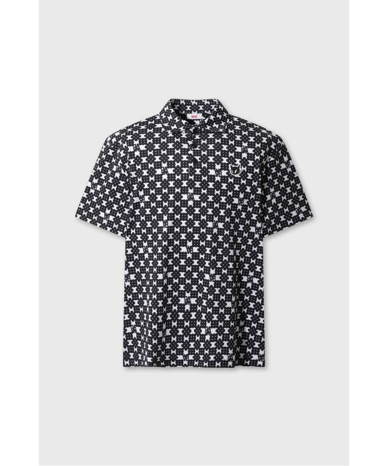 Men WAACKY Geometric Patterned Polo WMTCA26603BKX