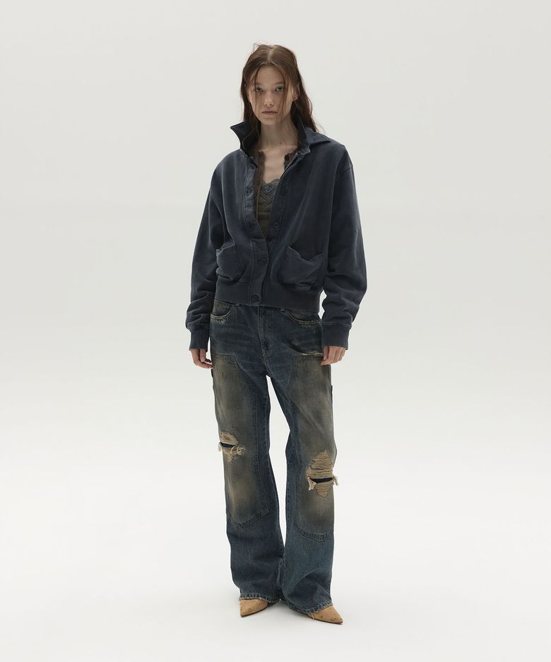 DOUBLE-LAYERED JACKET (DARK BLUE)
