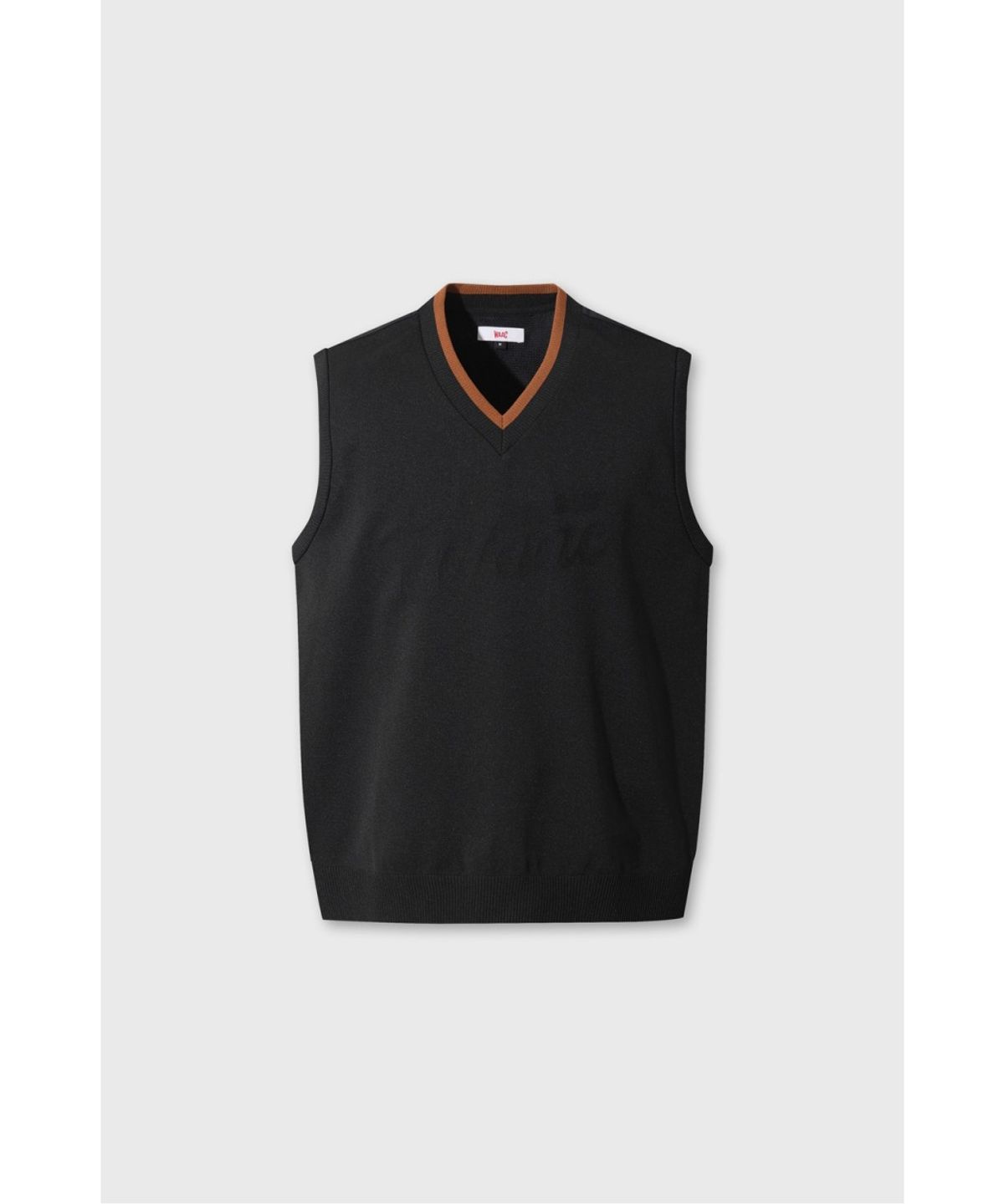 왁(WAAC) Men Hybrid V-neck Knit Vest WMWAA26601BKX