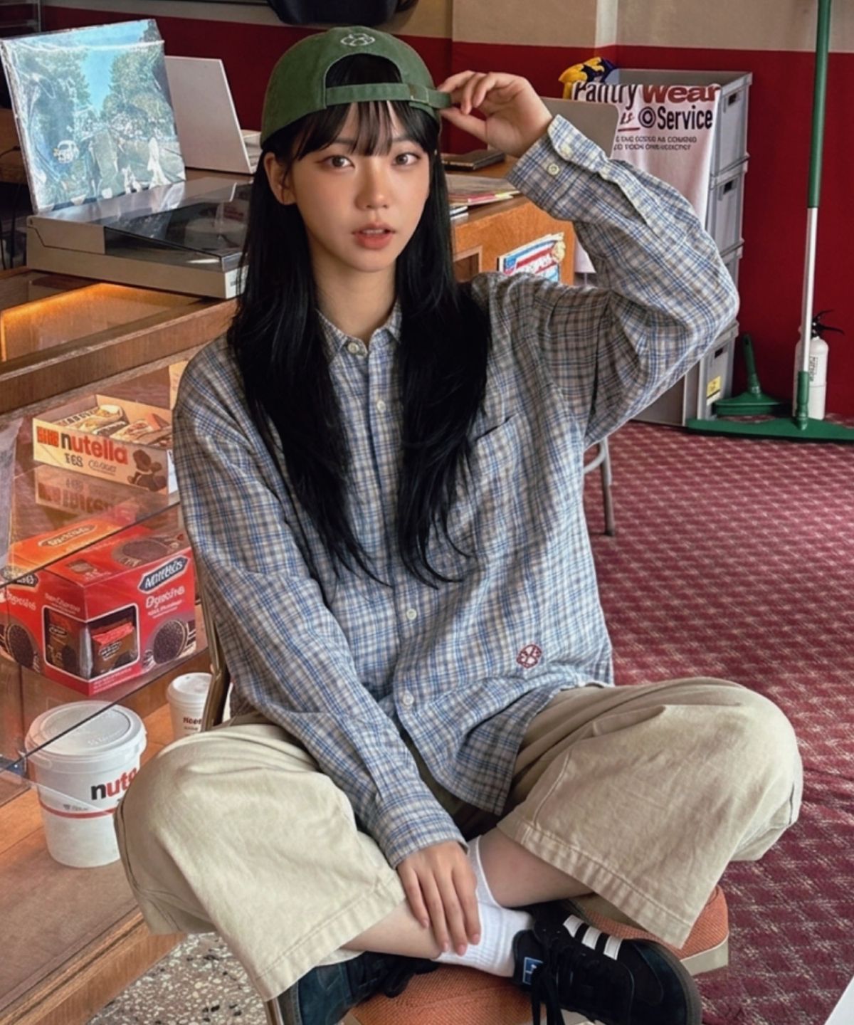 논타입(NONTYPE) VINTAGE CLOUDE PLAID SHIRT (BLUE)