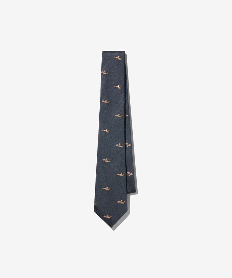 (U) 실크 덕 타이 네이비 덕 JACQUARD DUCK TIE NAVY DUCK