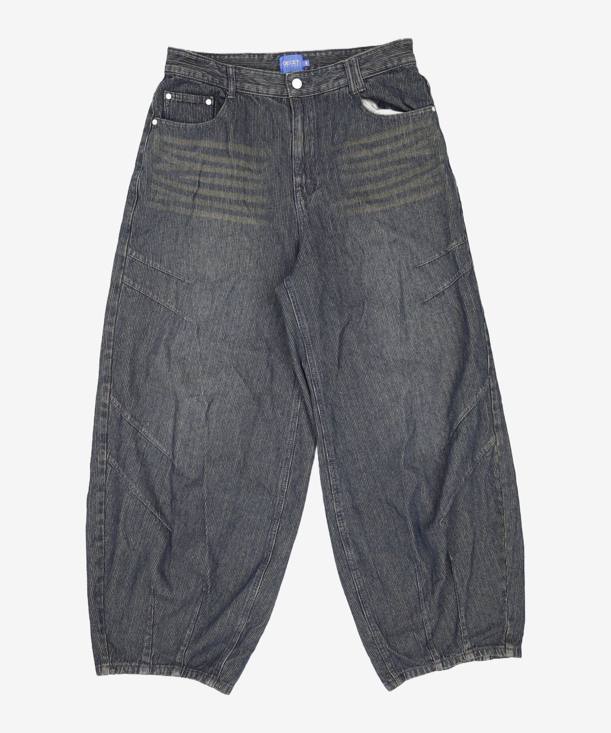 데케트(DECET) [골지데님]Balloon Wide Rib Jeans DCPT067Blue 32