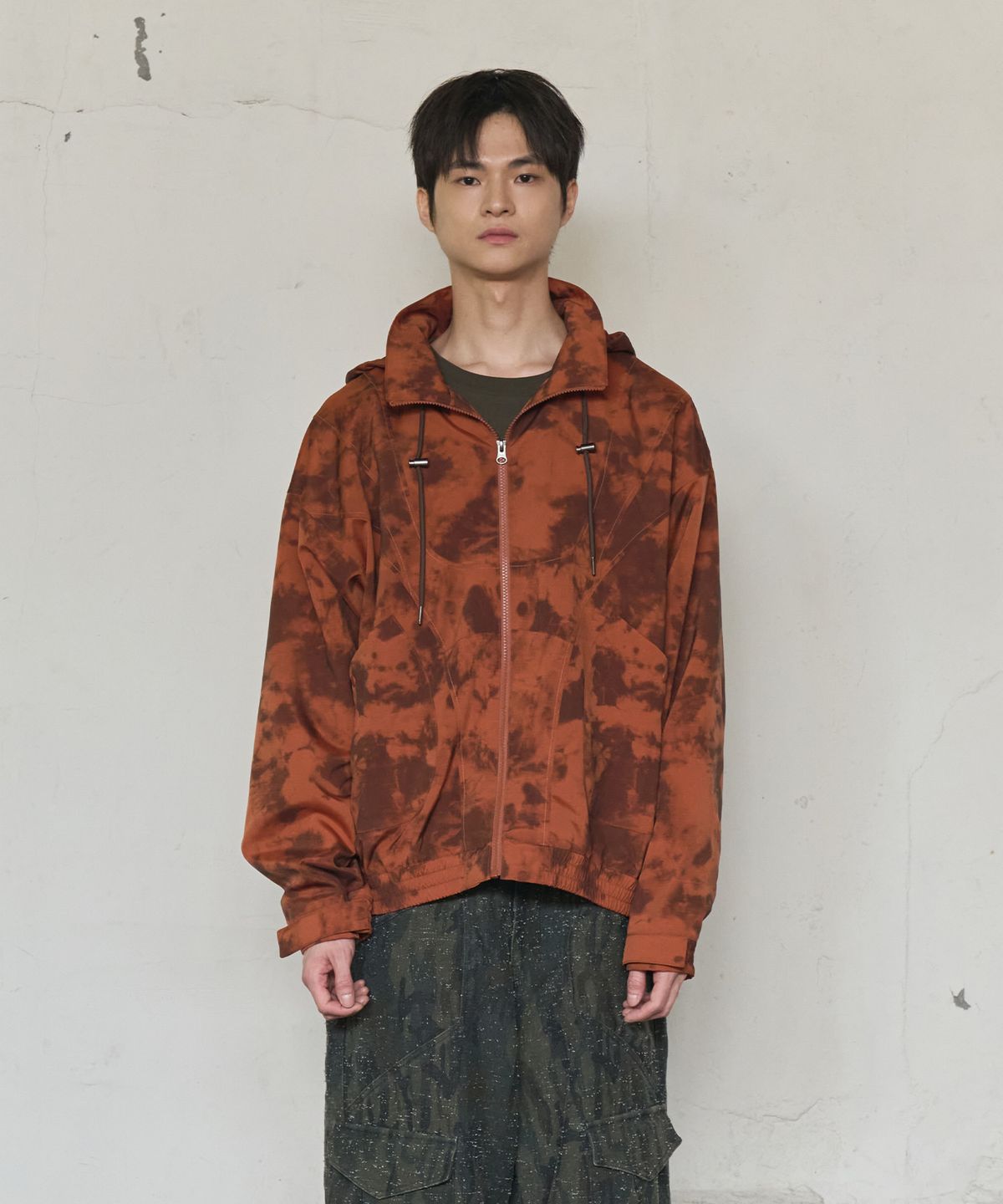 논타입(NONTYPE) CLOUD HOODED ZIP WINDBREAKER (ORANGE)