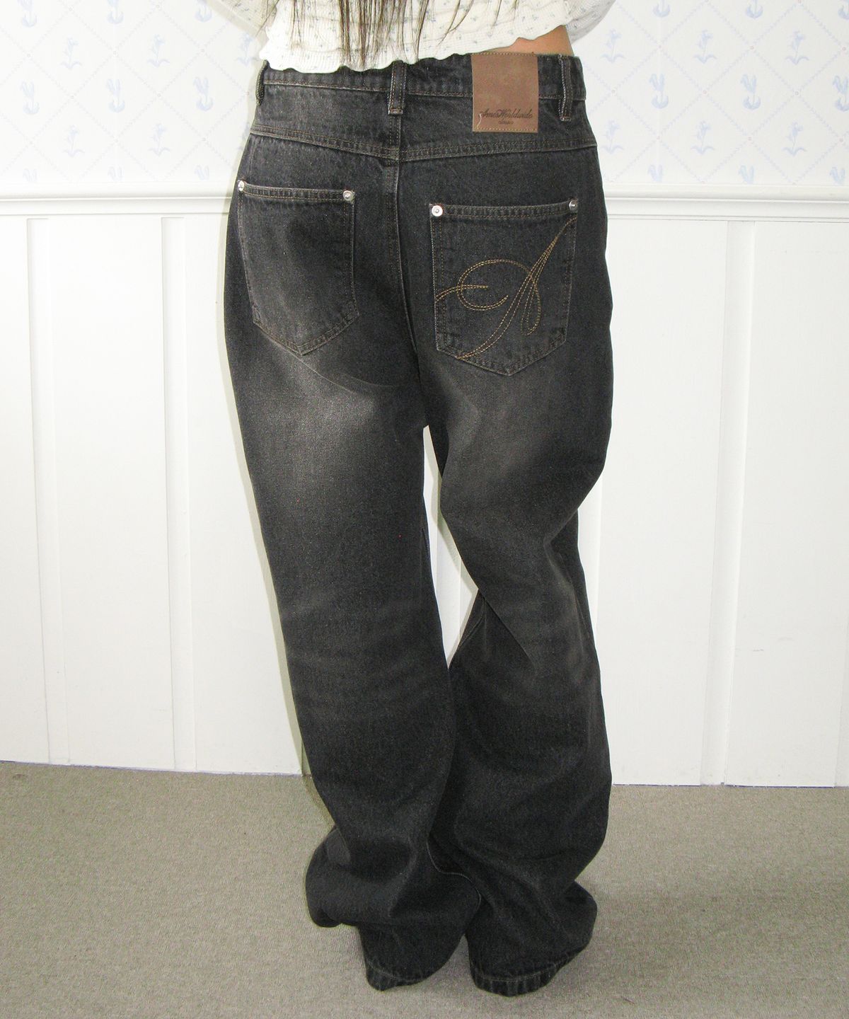아메스 월드와이드(AMES-WORLDWIDE) CLASSIC STRAIGHT DENIM PANTS BLACK