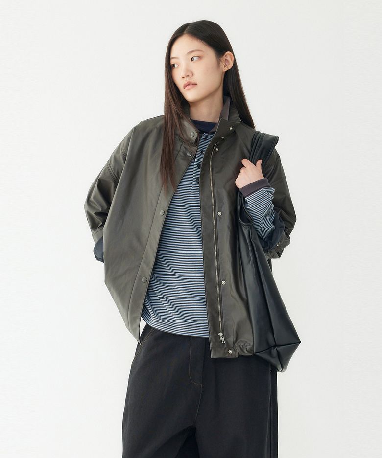 하이넥 신세틱 레더 점퍼_다크 브라운 9176361971