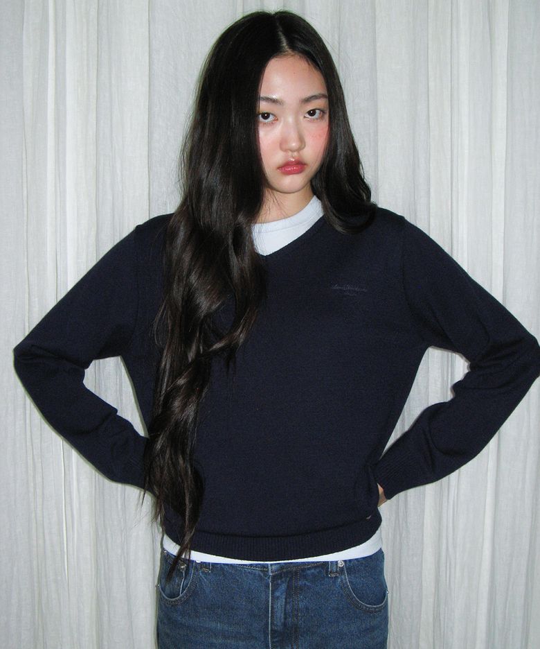CLASSIC REGULAR V NECK KNIT NAVY