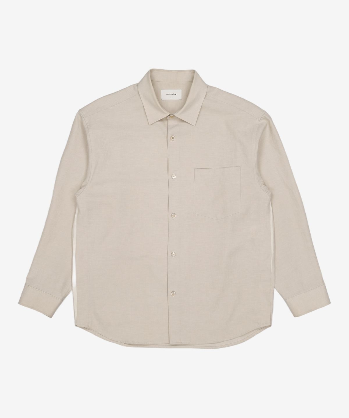 커스텀멜로우(CUSTOMELLOW) semi-over side button slit basic shirt CWSAM24202BEX 100