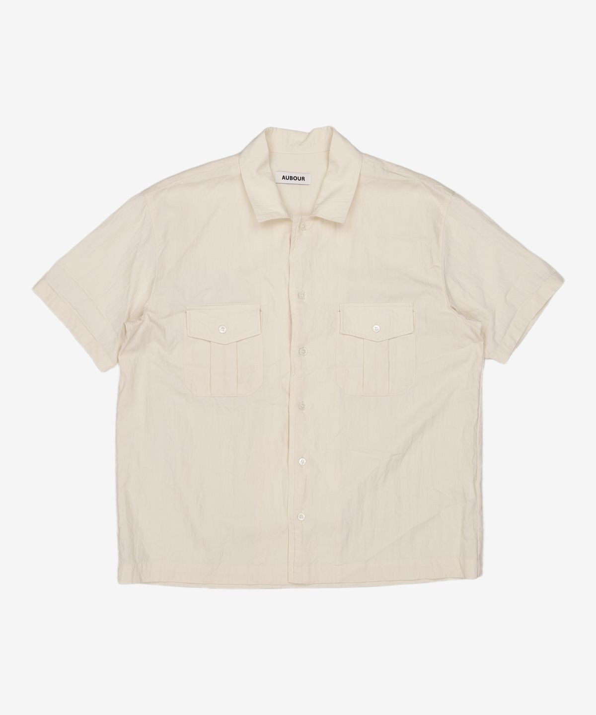 아우브아워(AUBOUR) wrinkled lapel shirts (ivory) L