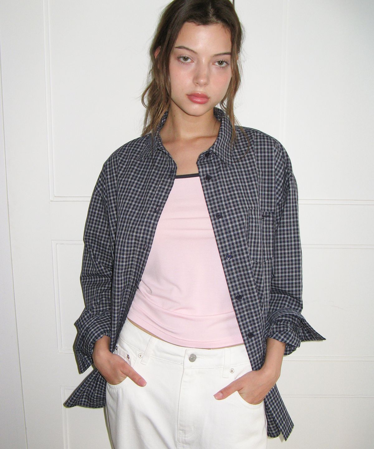 아메스 월드와이드(AMES-WORLDWIDE) CLASSIC BOYFRIEND SHIRTS NAVY