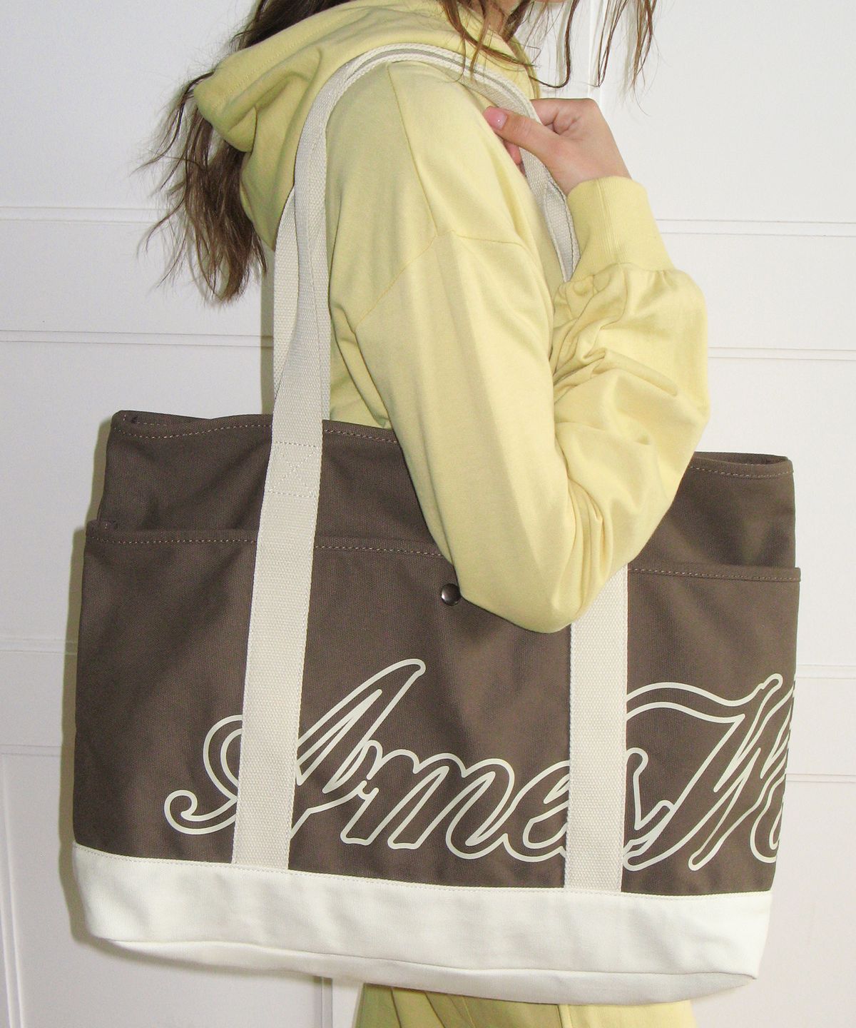 아메스 월드와이드(AMES-WORLDWIDE) CLASSIC CANVAS SHOULDER BAG BROWN