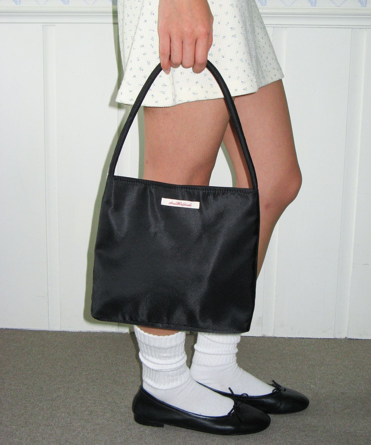 아메스 월드와이드(AMES-WORLDWIDE) CLASSIC NYLON MINI TOTE BAG BLACK