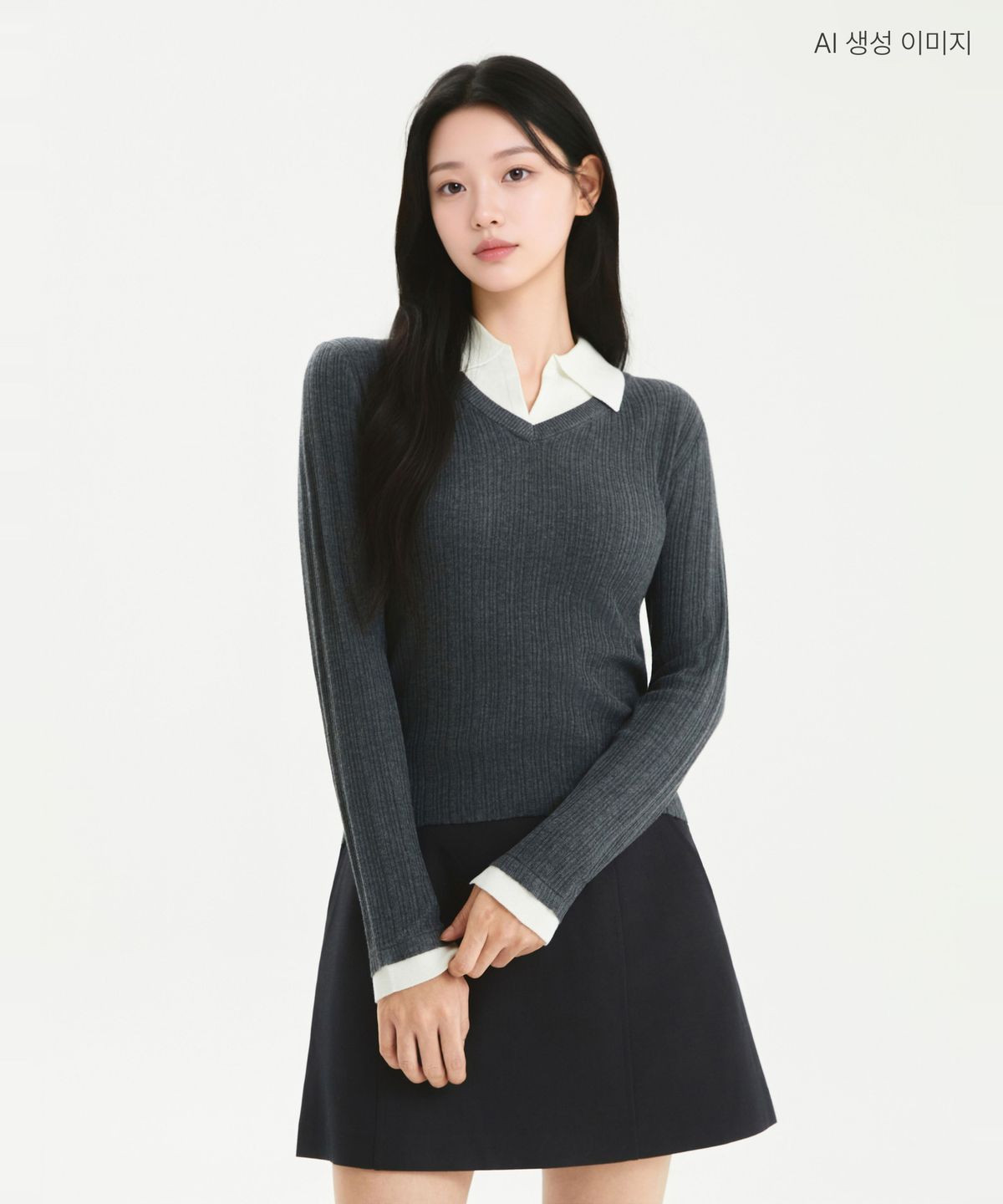로엠(ROEM) 배색 카라 풀오버 RMKAG49R12