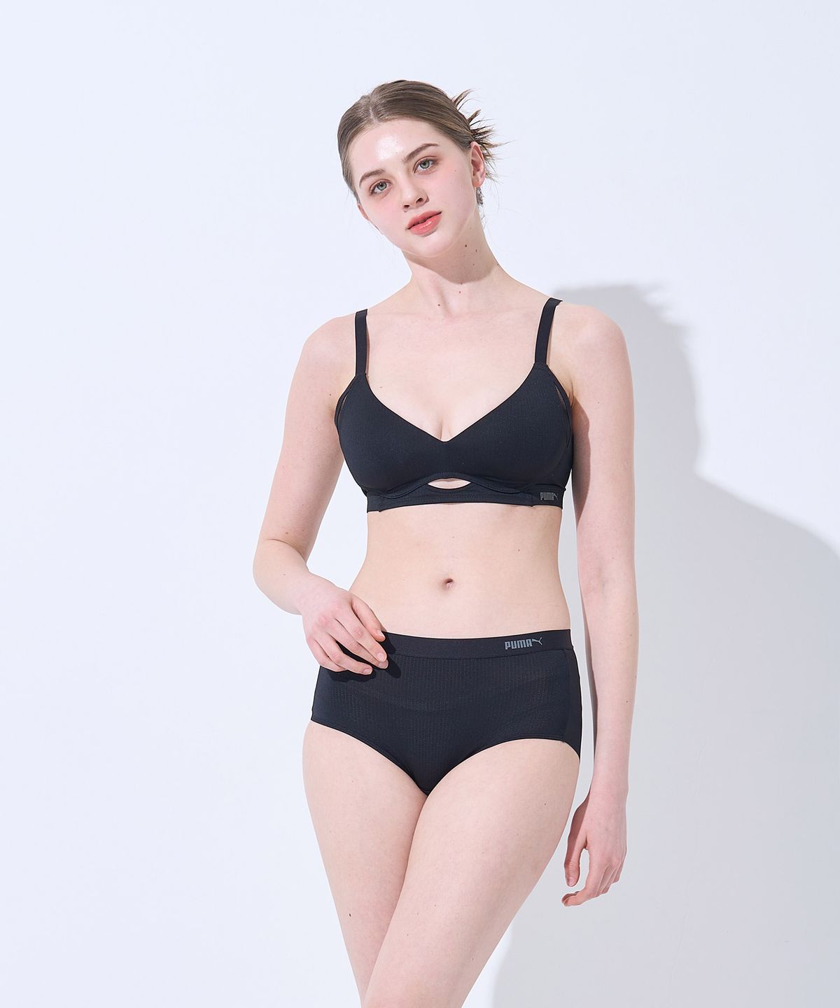 푸마 바디웨어(PUMA BODYWEAR) [4SET] 윈디 홀 노와이어 메쉬 브라팬티