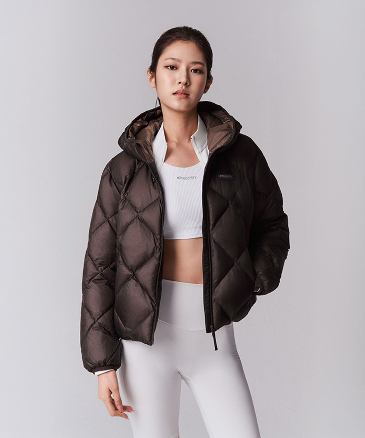 디스커버리 익스페디션(DISCOVERY EXPEDITION) 여성 올버트 뉴퀼팅 구스다운 경량패딩 (Brown)