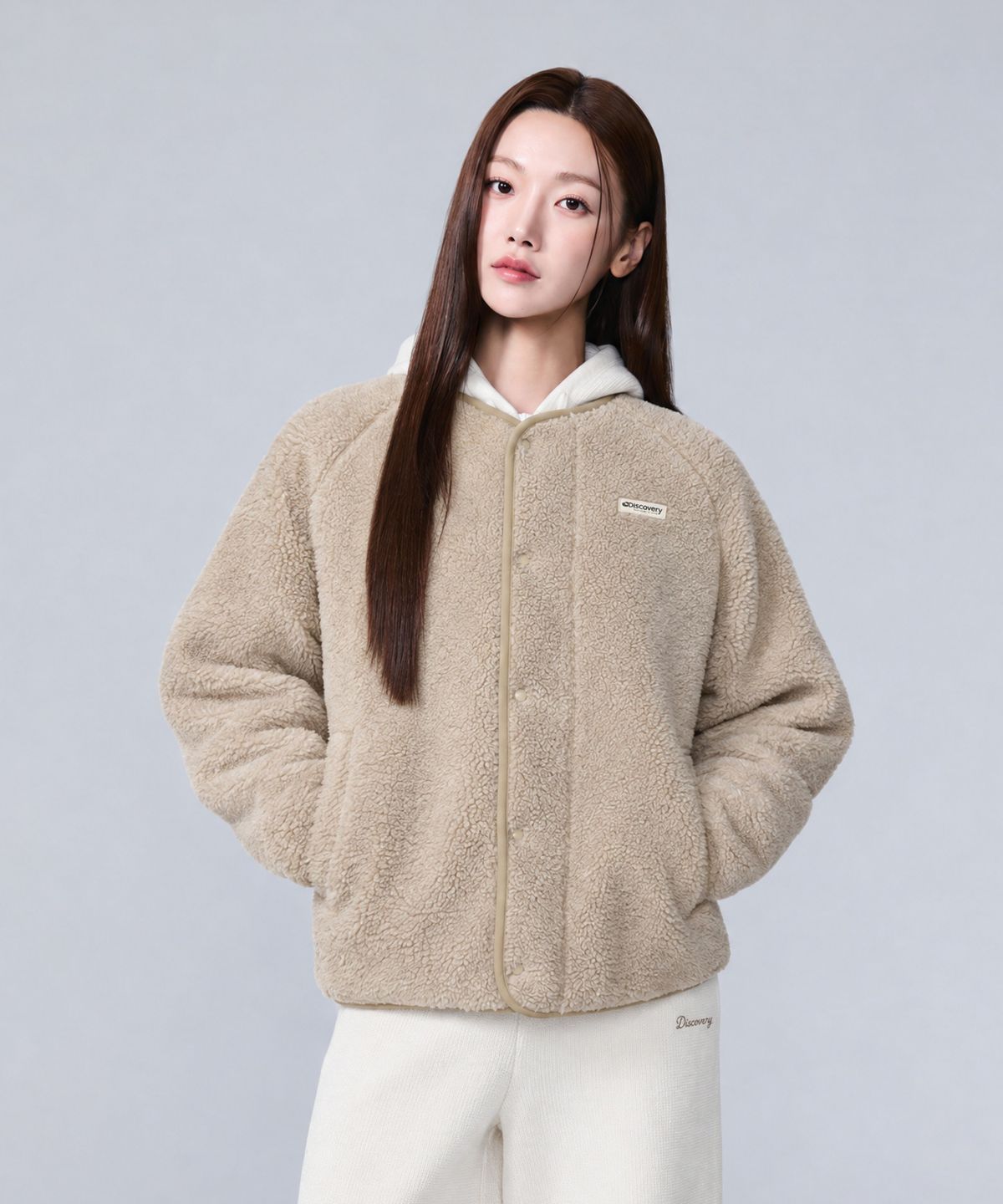 디스커버리 익스페디션(DISCOVERY EXPEDITION) 유니 퀼팅 리버시블 플리스 자켓 (L/BEIGE)