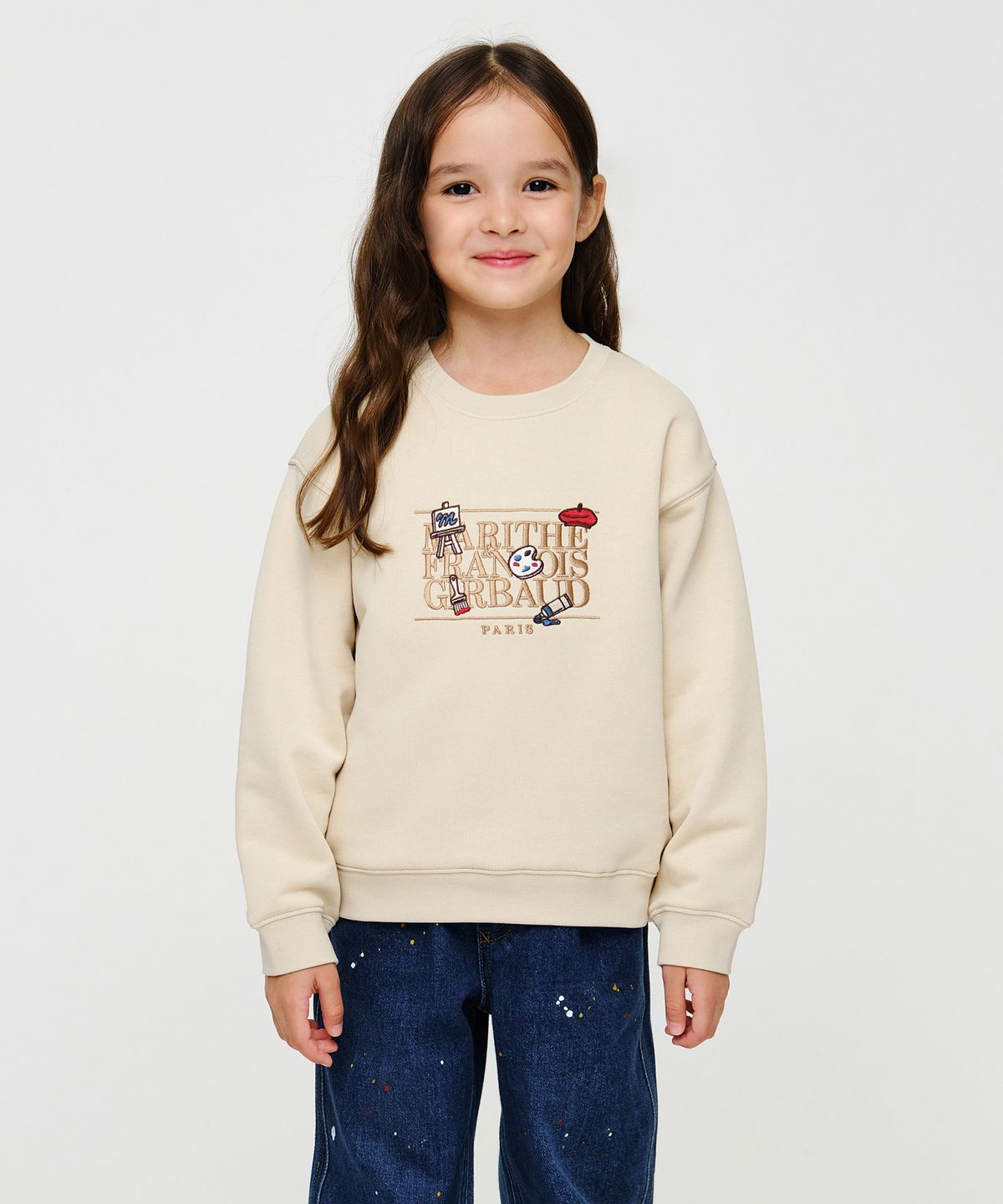 마리떼 키즈(MARITHÉ KIDS) KIDS CLASSIC LOGO GRAPHIC REGEN SWEATSHIRT beige