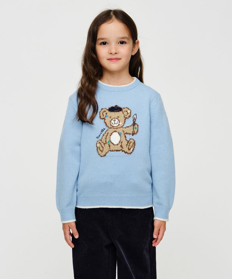 KIDS BEAR KNIT PULLOVER light blue