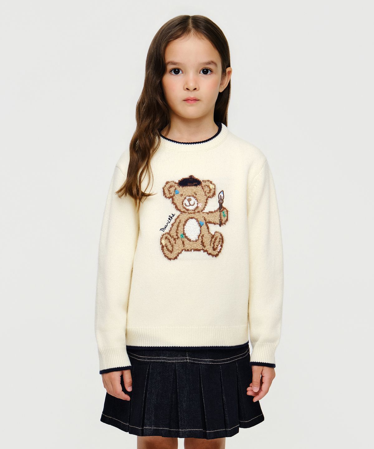 마리떼 키즈(MARITHÉ KIDS) KIDS BEAR KNIT PULLOVER ivory