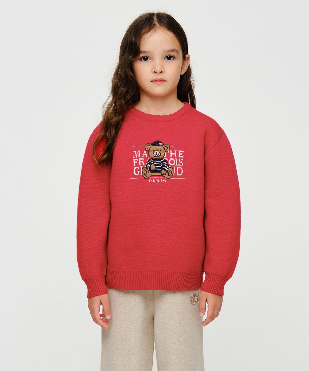 마리떼 키즈(MARITHÉ KIDS) KIDS BEAR CLASSIC LOGO KNIT PULLOVER red