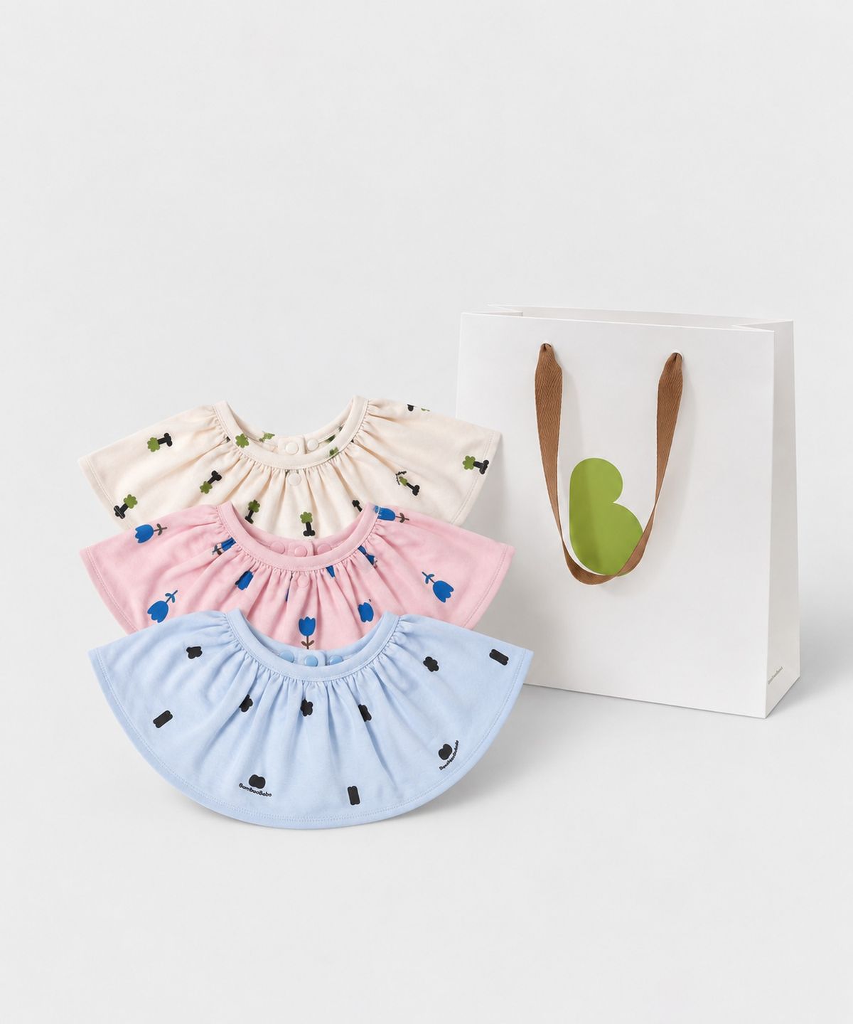 밤부베베(BAMBOOBEBE) 밤부 셔링 빕 3종 세트